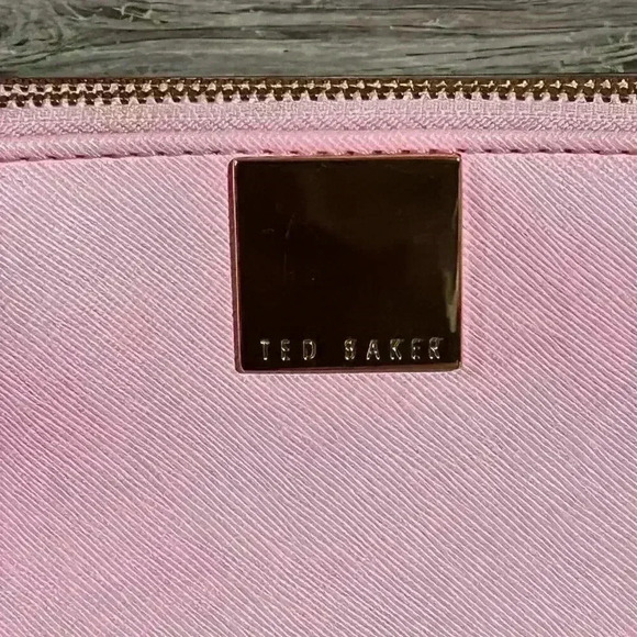 Ted Baker Pink Crossbody Bag with Rose Gold Chain Strap | Dual-Zip Purse - Picture 8 of 14
